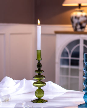 Nordic Glass Candle Holder - Green