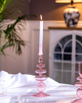 Nordic Glass Candle Holder - Pink