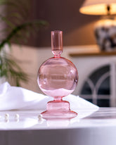 Egyptian Glass Taper Candle Holder - Pink