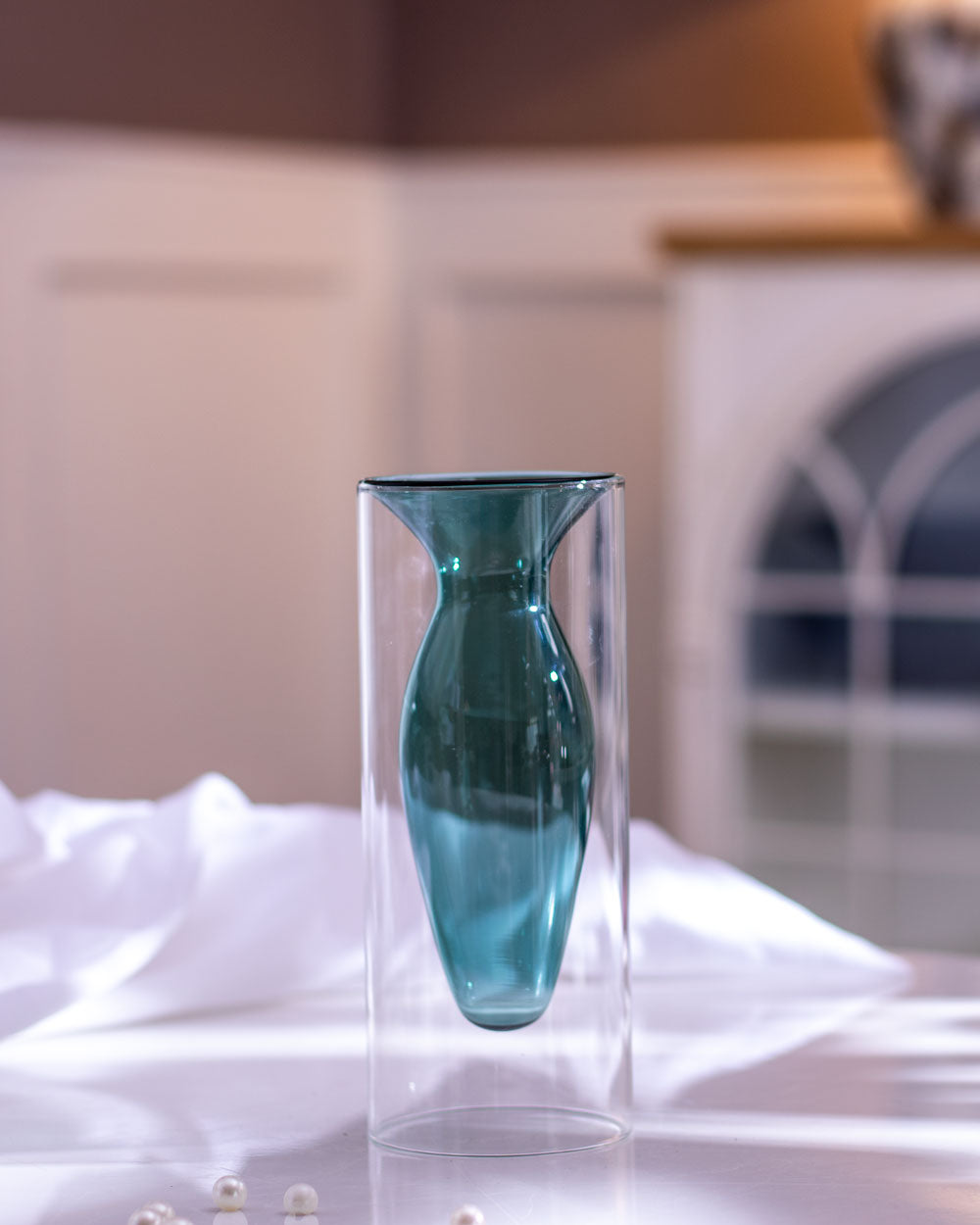Verde Double Wall Glass Vase