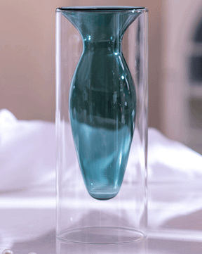 Verde Double Wall Glass Vase - The Decor Kart 