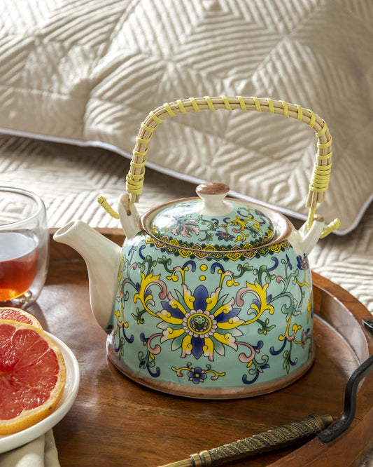 Canton Ceramic Tea Kettle - Blue - The Decor Kart