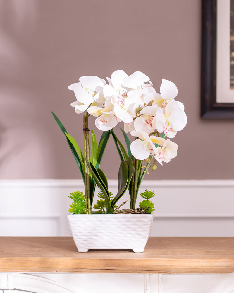 Dorado Artificial Flower Arrangement - White