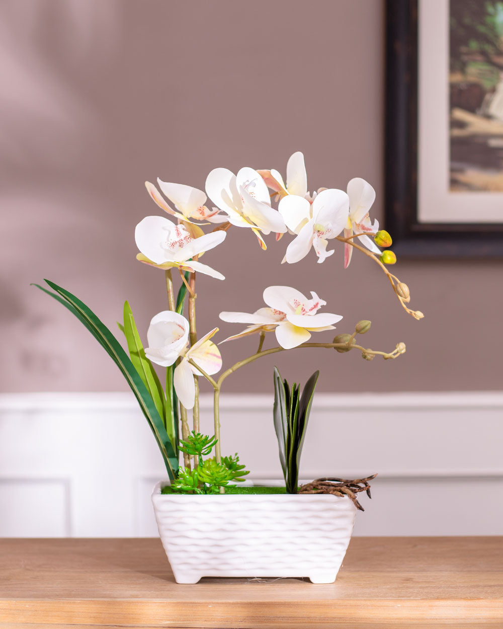 Orchid Artificial Flower Arrangement - White
