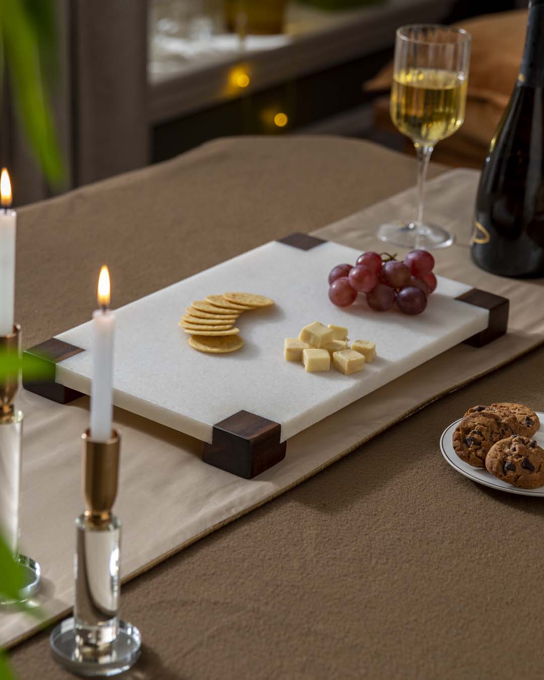 White Marble Appetizer Serving Tray - Rectangular 