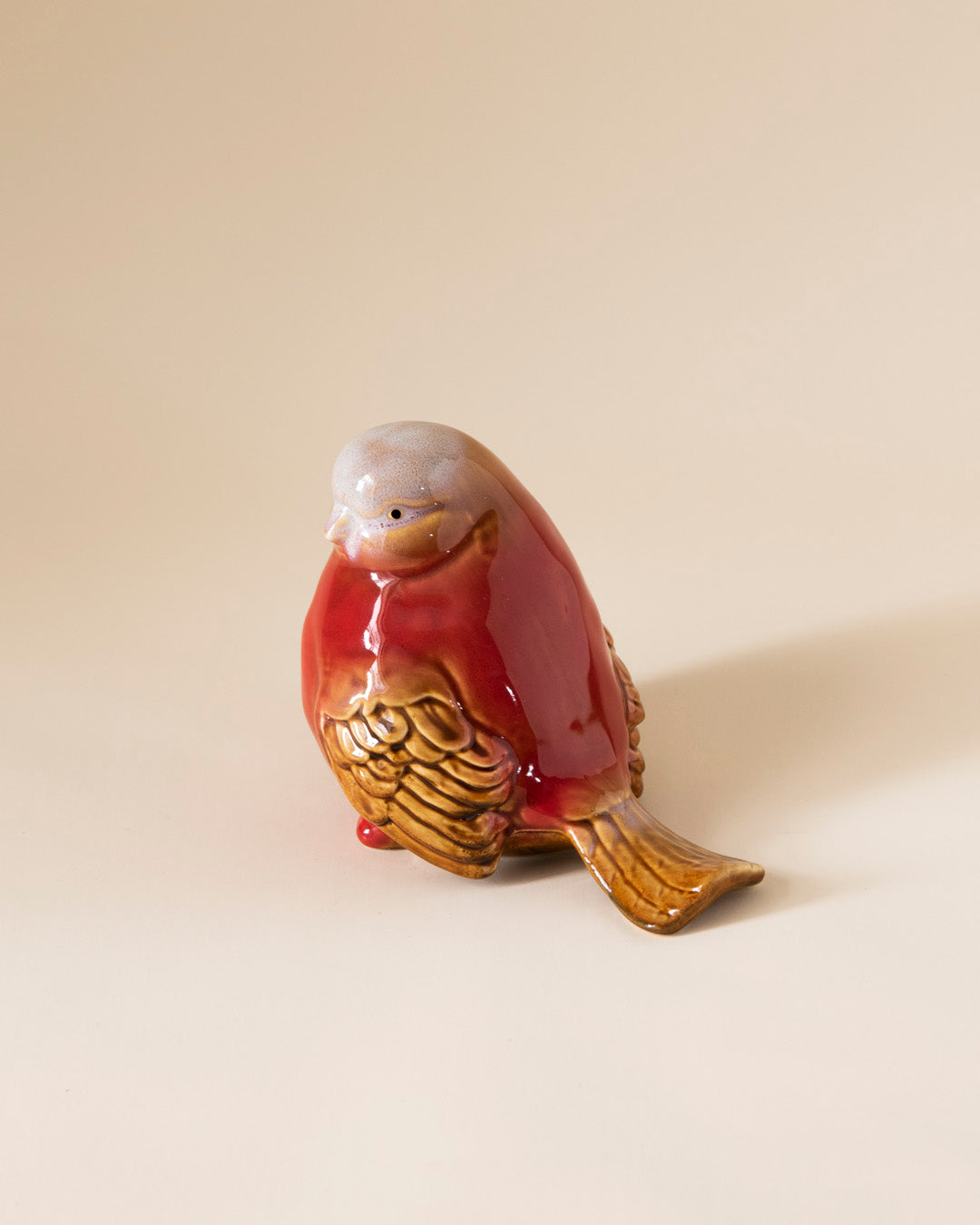 Cottage Garden Sparrow Figurine - Red 