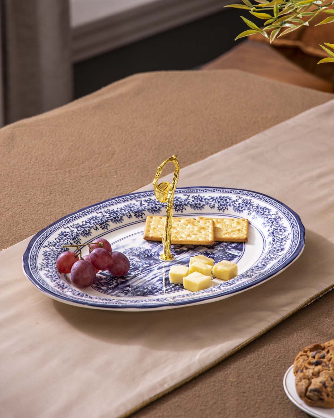 Halcyon Blue Oval Cake Stand 