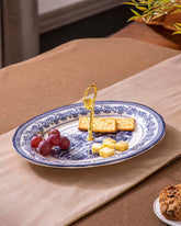 Halcyon Blue Oval Cake Stand 