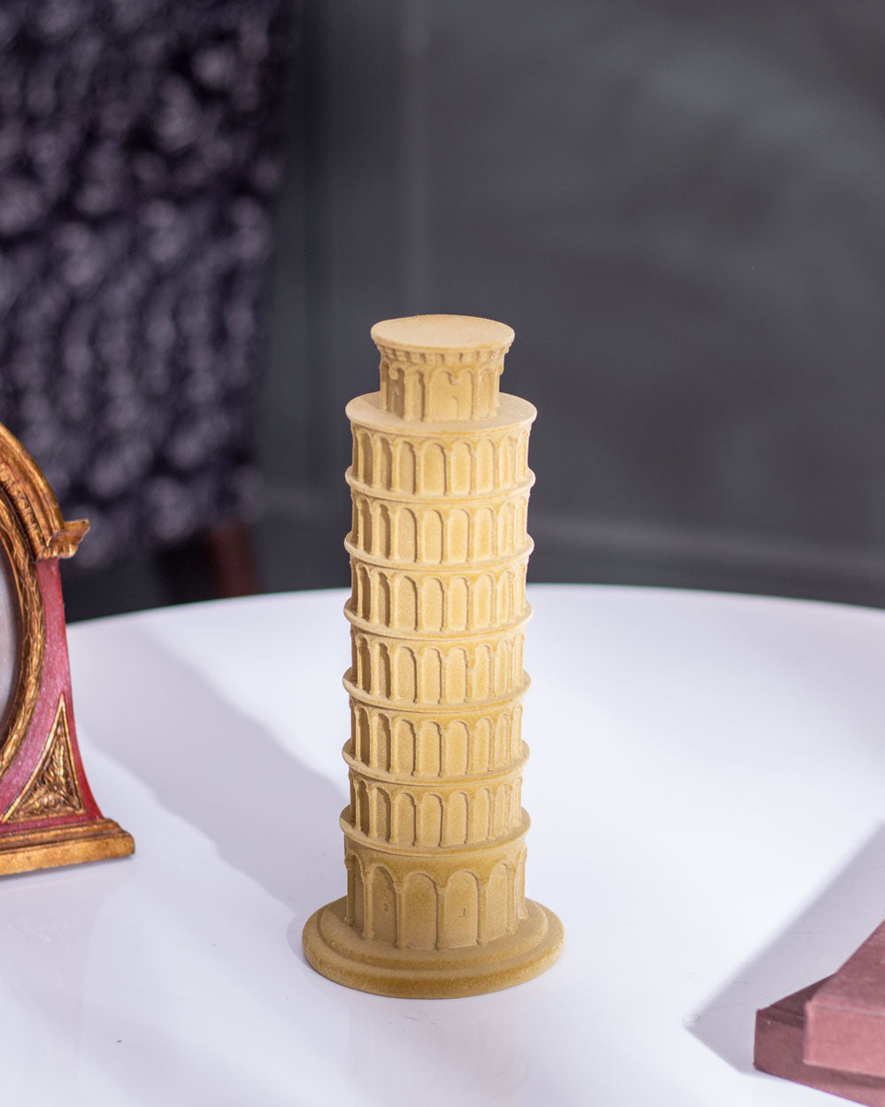 Vintage Leaning Tower of Pisa Velvet Sculpture