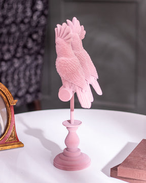 Royal Cockatoo Velvet Figurine - Pink