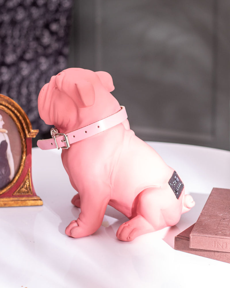 Bulldog Bluetooth Speaker Statue - Pink