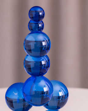Mesmerizing Blue Glass Ball Sculpture