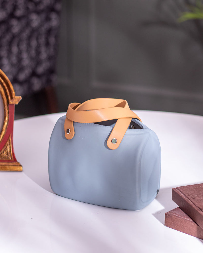Spring Ceramic Handbag Vase - Blue