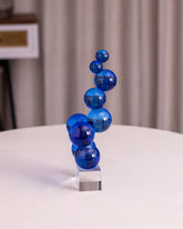 Mesmerizing Blue Glass Ball Sculpture