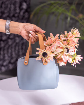 Spring Ceramic Handbag Vase - Blue