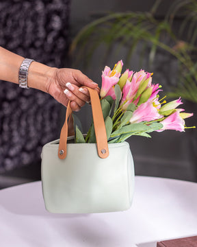 Spring Ceramic Handbag Vase - Green