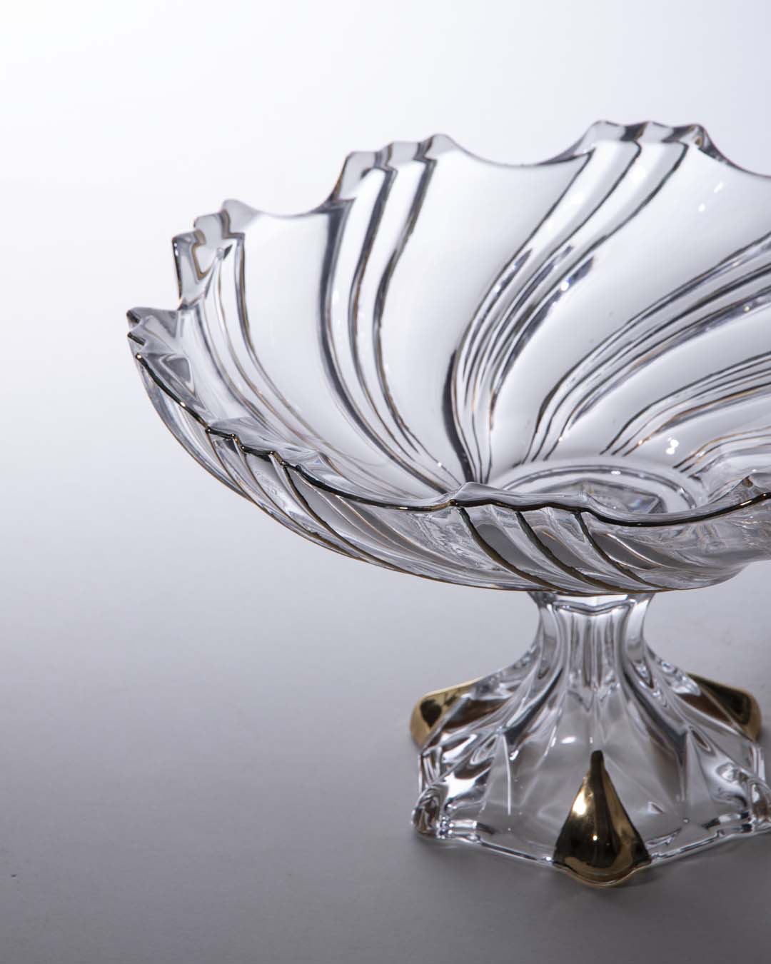 Gold crystal Footed Platter