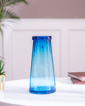 'Nuanta Albastra Bliss' Flower Glass Vase