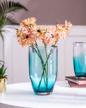 'Nuanta Albastra Bliss' Flower Glass Vase