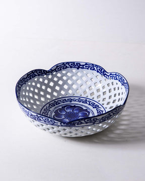 Traditional Blue & White Hand-Painted Bowl