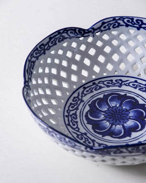 Traditional Blue & White Hand-Painted Bowl