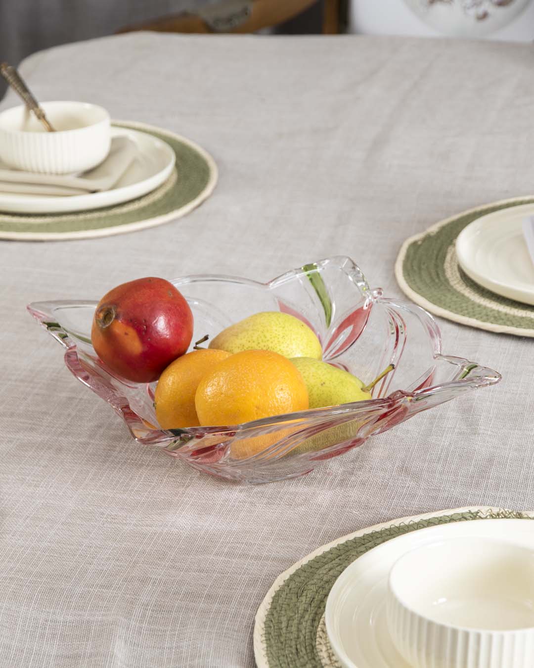 Frosted Red Flower glass Bowl - The Decor Kart