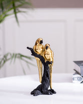 Black + Gold Parrot Figurine on a Branch