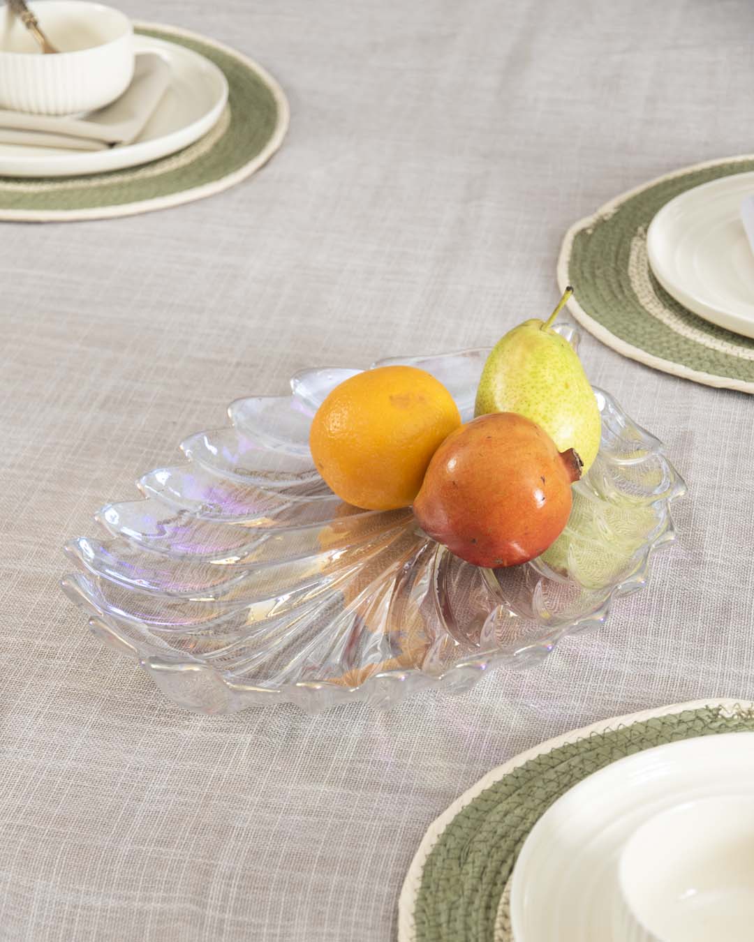 Leaf Shaped Crystal Platter