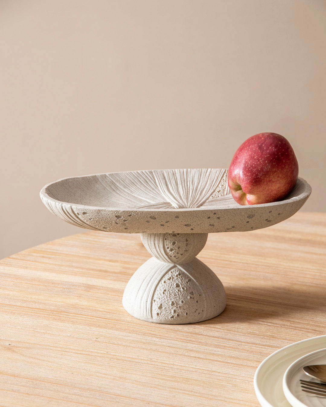 Palm Textured Footed Decorative Bowl 