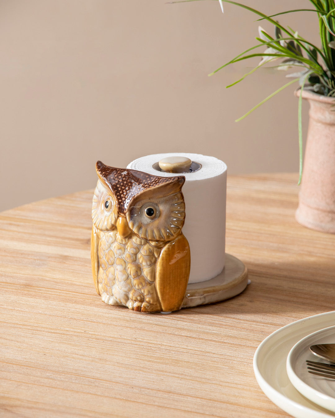 Wise Owl Paper Towel Holder - Brown 