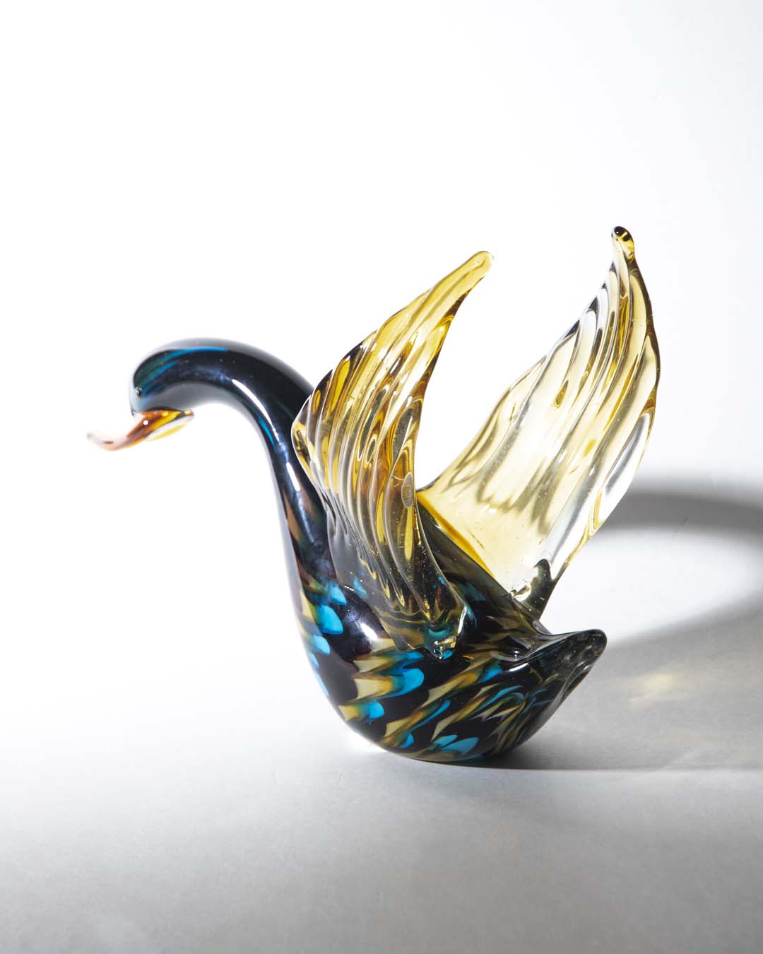 Blue Duck Glass Figurine