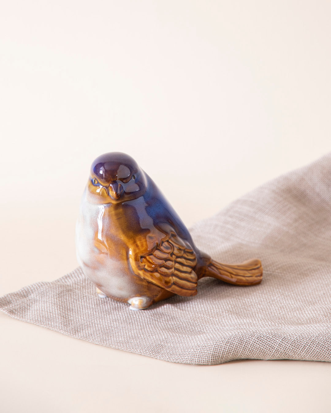 Cottage Garden Sparrow Figurine - Brown 