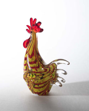 Golden Star Rooster Glass Figurine