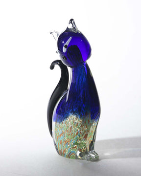 Colorful Cat Glass Figurine