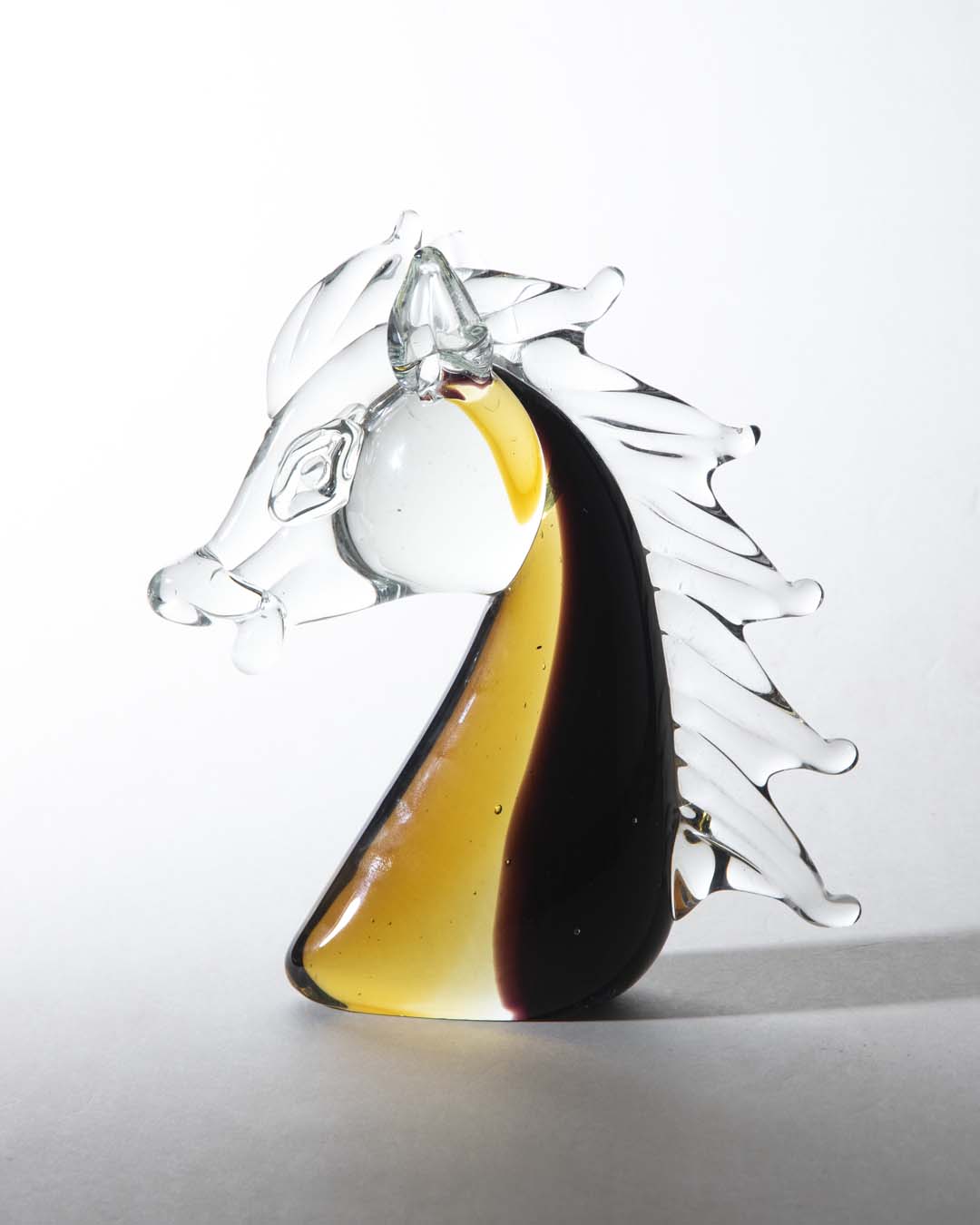 Citrine Horse Head Glass Figurine