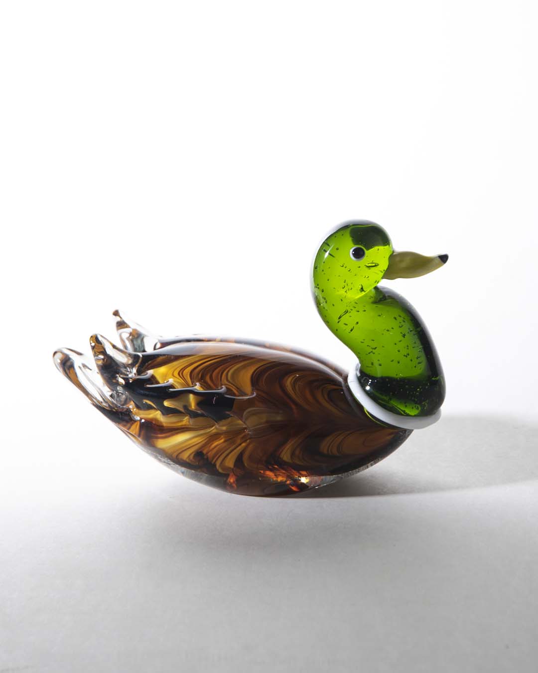 Duck Glass Figurine - Green