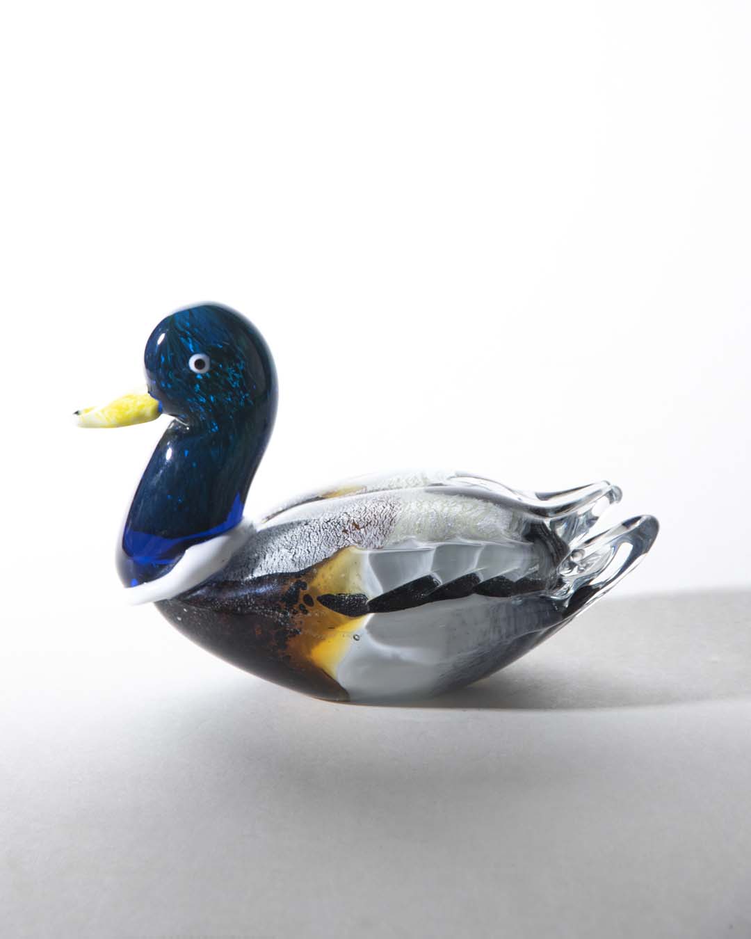 Duck Glass Figurine - Blue