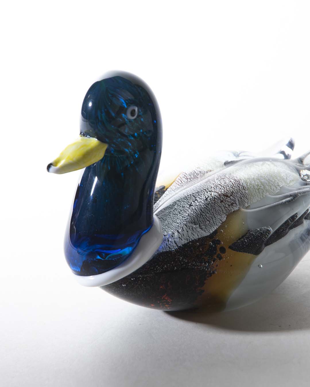 Duck Glass Figurine - Blue