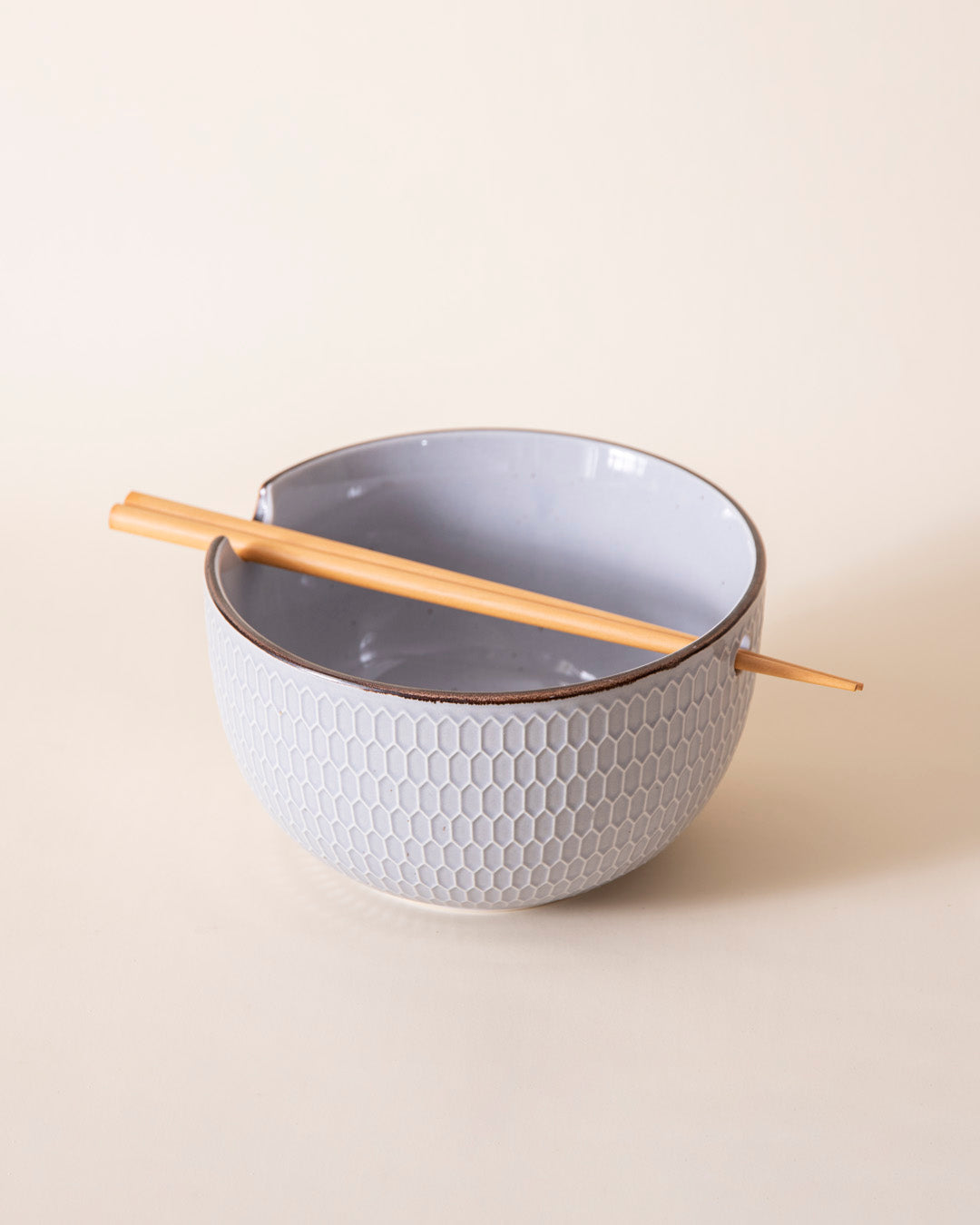 Ramen Bowl With Chopsticks - Grey 