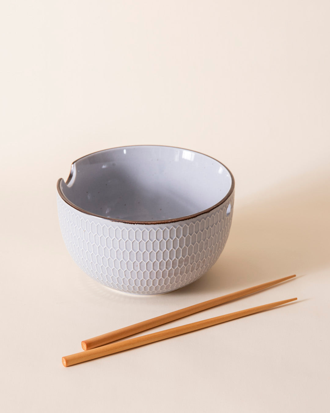 Ramen Bowl With Chopsticks - Grey 
