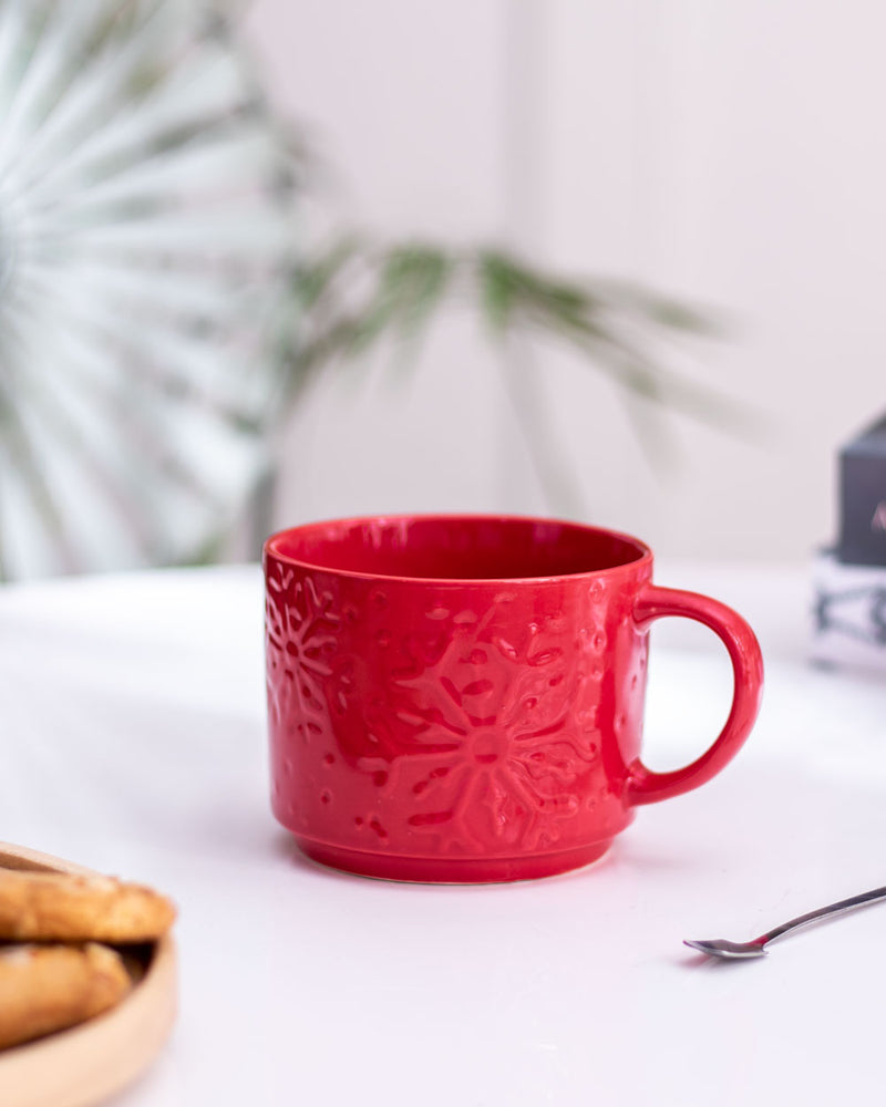 Snowflake Coffee Mug - Red