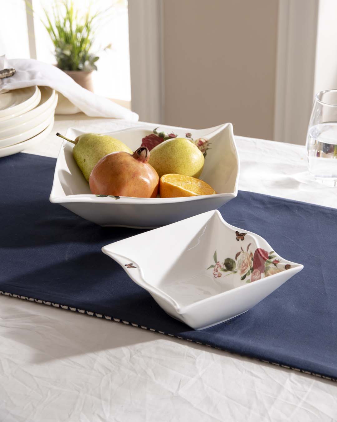 Country Roses Serving Bowls - Set of 2 - The Decor Kart 