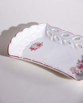 Country Roses Lace Edge Platter