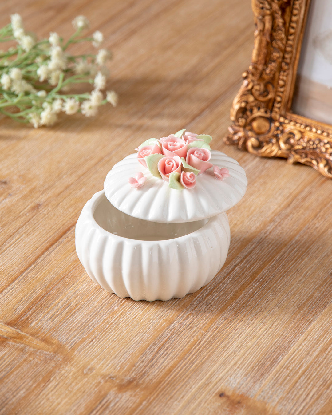 Rose Blossom Trinket Keeper - Set Of 2 