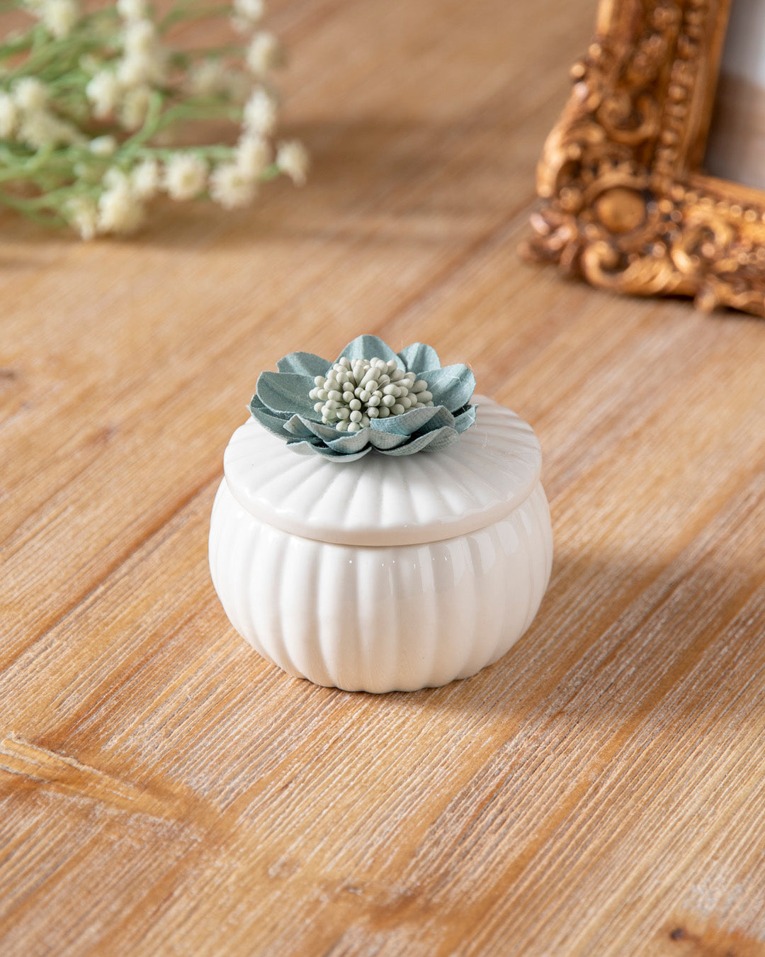 Green Blossom Trinket Keeper - Set Of 2 