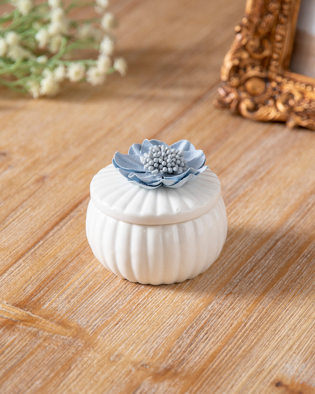 Blue Blossom Trinket Keeper - Set Of 2 