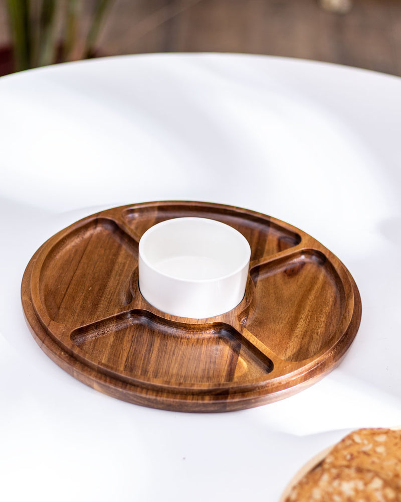 Charcuterie Chip 'n Dip Platter with Ceramic Bowl