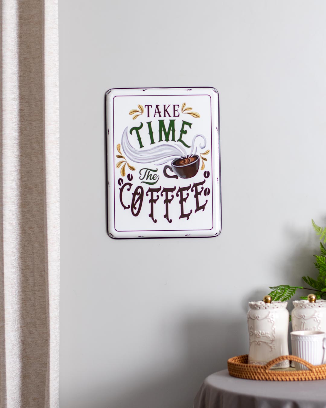 'TAKE TIME The COFFEE' Tin Bar Sign