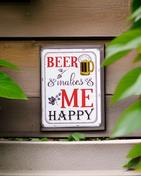 'Beer makes ME Happy' Tin Bar Sign