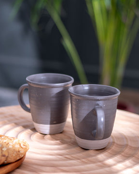 'Handthrown Grey' Coffee Mug - Set of 2